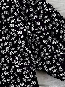 SHEIN VCAY Áo kiểu nữ cỡ lớn, phong cách tối giản, lãng mạn, in hoa, thích hợp cho mùa hè. - Nhiều màu - Xem 4