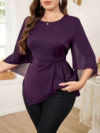 Reflora Plus Size Women Solid Color Round Neck Pleated Casual Versatile Daily Wear Blouse,Summer Dresses For Women,Spring Dresses,Winter Dress, Festival Outfits For Women,Easter Dress Women,Elegant Dresses For Party,Elegant Long Party Dress,Beach Outfits For Women,Wedding Guest Dress For Women,Wedding Party Dress,Dress For Wedding Guest,Bridesmaid Dress,Graduation Dress For Women,Graduation Outfit For Mother,Elegant Dresses For Party,Elegant Dresses For Ladies,Elegant Women's Set,Casual Dresses For Women, Vacation Outfits Women,Holiday Outfits For Women,Summer Holiday Outfits,Holiday Dresses,Formal Dresses For Women,Formal Attire For Women,Luxury Evening Dresses For Women,Luxury Evening And Occasion Dresses,Luxury Evening Dresses For Weddings,Work Outfits For Women,Office Outfits For Women,Office Wear For Women,Country Concert Outfit,Mother Of Groom Dress,Teal Dress Plus Size