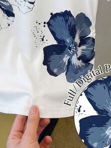 SHEIN Este mono de camiseta casual para niñas preadolescentes presenta una impresión única en el pecho que irradia un ambiente, un cuello redondo contrastante y detalles recogidos en la cintura para un ajuste favorecedor. La tela es elástica, cómoda y transpirable, lo que la hace adecuada para el uso diario, los deportes, las vacaciones, la escuela y otras ocasiones. Es un elemento esencial de verano de alta calidad y versátil. - Blanco - Ver 4