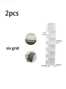 1pc/Hanging Storage Bag/Bag Organizer/Door Storage Bag, Transparent PVC Foldable Multi-Layer Sorting Box, With Hooks, Suitable For Closets, Laundry Rooms, Wardrobes, Bathrooms, Toys, Clothes, Playthings, Snacks, Cosmetics, Etc. Large Capacity Storage Bag/White - White - View 10