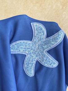Vestido mini de tirantes de mujer con diseño calado y unicolor, adecuado para vacaciones en la playa - Multicolor - Ver 8