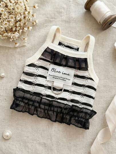 PETSIN 1 chiếc áo vest kiểu Pháp cho thú cưng, trang phục mùa hè, áo tank top ngắn thoáng khí cho chó mèo Teddy, Bichon và Pomeranian.