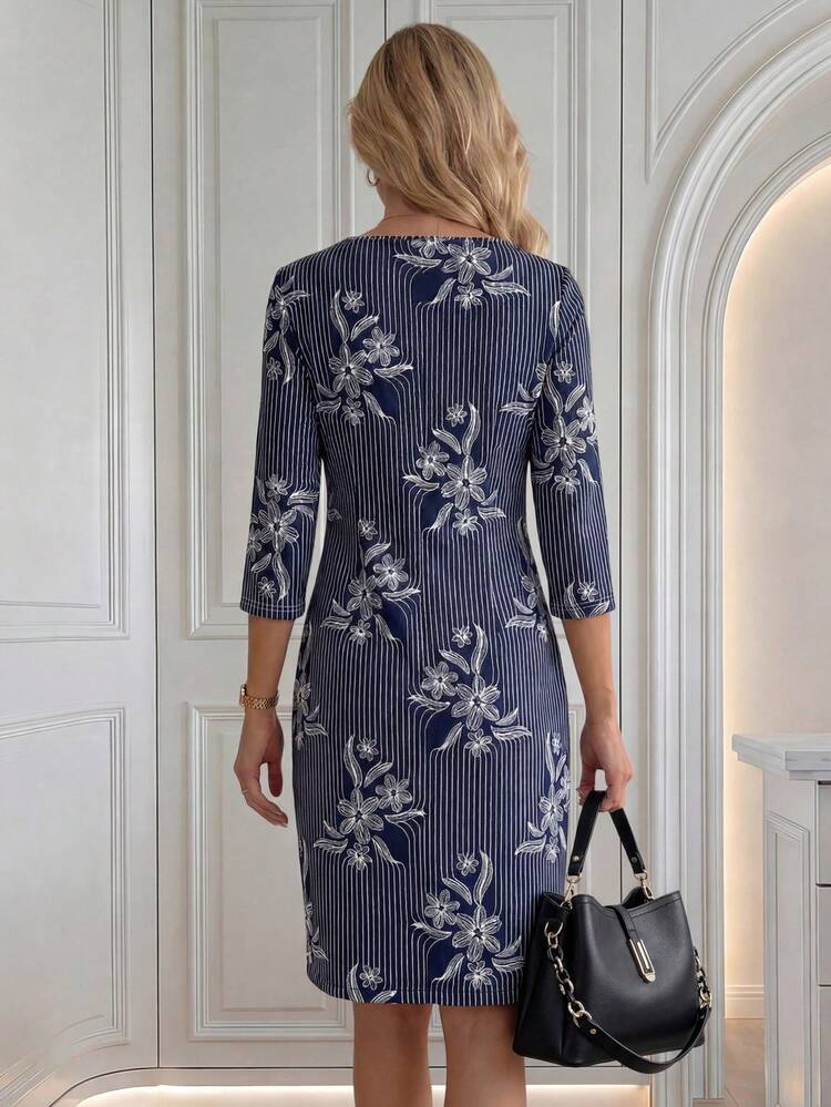 Elegant Off Shoulder Long Sleeve Rhinestone Embellished Black Midi Dress For Party & Occasion, Spring/Summer For Es For Women Causal Dresses For Women Summer,Summer Dress, Elegant Dresses For Ladies,Work Wear Women,Floral Dress