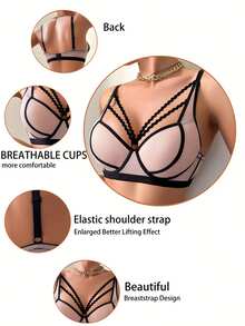 1件女士钢圈文胸 - 杏色 - 查看 3