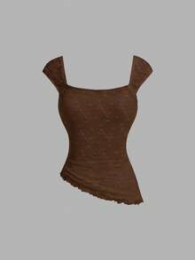 MOD 3 piezas Tops de tirantes y camisetas de mujer - Marrón 2 - Ver 4