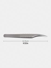 Cross-Border Stainless Steel False Eyelash Tweezers, Eyelash Implantation Tweezers, Flower-Shaped Gold Feather Clamp, High-Precision Eyelash Tweezers With Netted Patterns - فضي - مشاهدة 4