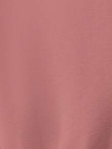 EMERY ROSE Women's Elegant V-Neck Button Decor Flare Sleeve Waist Cinched A-Line Shirt, Solid Color, Suitable For Commute, Casual, Vacation, Spring/Summer - Redwood - View 5