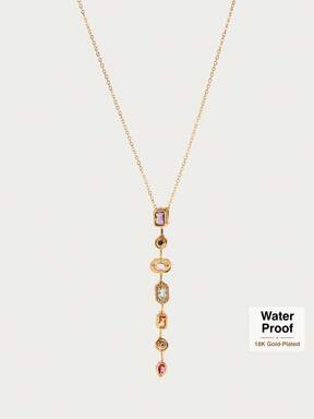 Glisma Women's Pendant Necklace,Premium/Old Money/Classy,18K Gold-Plated,Sexy/Vintage,For Mom/Women/Girl/Mother,Summer/Beach/Prom/Party,Layered/Gemstone/Beaded/Crystals,Charm/Chunky
