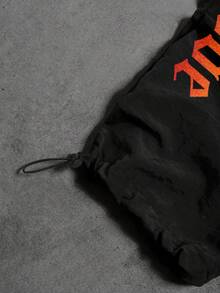 GymBeat Men's Elastic Waist Drawstring Loose Casual Jogger Pants - Black - View 5