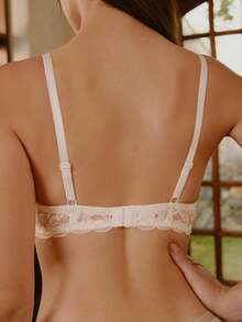 NudeFit 1pc Smooth Underwire Thin Padded Seamless Gather No Show High Support Basic Bra - White - View 2