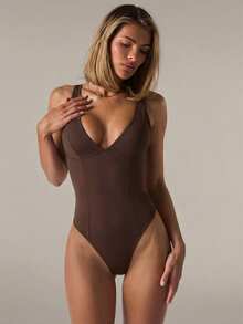 SHEIN BAE 2 piezas Conjunto de body minimalista cómodo para mujer - Multicolor - Ver 6