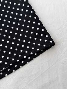 Tween Girls Black Polka Dot Skirt With Built-In Shorts, Casual Skirt Short Skirt Polka Dots Black And White Polka Dot Skirt Mini Skirt - Black - View 4