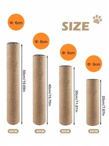 2 Trụ leo cho mèo bằng dây thừng sisal, trụ thay thế, vật liệu tự làm, trụ cào móng cho mèo bằng dây thừng sisal màu vàng. - Màu vàng - Xem 10