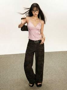 Rina Fox 2026 女士 V 领收腰衬衫 - 粉色 - 查看 5