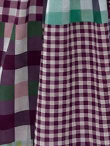 Sunspun Plaid Patchwork Casual Bodycon Dress - Purple - View 6