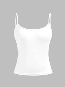 Girlism 3件套少女休闲修身吊带背心，适合春、夏、秋、冬四季穿着 - 杏色 - 查看 5