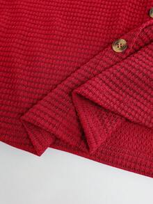 SHEIN VCAY Plus Size Women Summer Apricot Striped Button Decor Sleeveless Camisole - Red - View 6