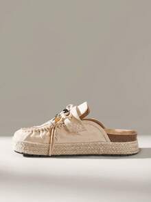 Solecia Women's Buckle Design Casual Versatile Flat Shoes - Apricot - View 4