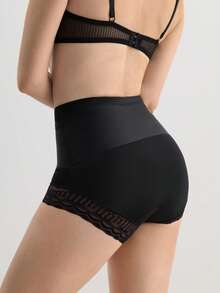 Hourtrue 女士高腰收腹緊身褲，盆骨後產婦塑身內衣 - 黑色 - 查看 2