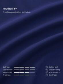 GLOWMODE 24英寸 FeatherFit™ Getaway Glow Logo 品牌腰带撞色缝线紧身裤，适合低强度运动、度假、夏季旅行、海滩日常休闲穿着 - Dark Blue - 查看 7