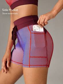 OutZeal Quần legging thể thao nữ, quần tập gym, chạy bộ, cạp cao, có túi bên hông, quần năng động. - Đỏ và trắng - Xem 4