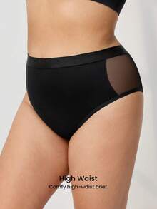 LUVLETTE Bộ 3 quần lót nữ cạp cao bằng cotton kiểu quần đùi trẻ em - Màu đen - Nhiều màu - Xem 10