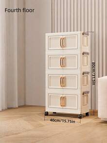 1PC Multi-Layer Plastic Detachable Folding Stackable No-Installation Required Closet Organizer Portable Wardrobe Grey Storage Cabinet Suitable For Living Room Bedroom Kitchen Space-Saving Multi-Functional Home Organizing Rack - Multicolor - View 10