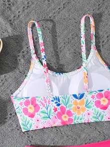 Bộ bikini in họa tiết dành cho bé gái tuổi teen - Màu Hồng Tươi - Xem 4