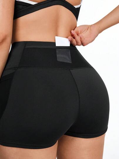 Eassivo Quần short thể thao mùa hè dáng ôm, màu trơn, có túi.
