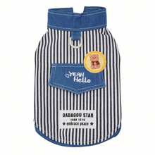 PETSIN 趣味拼布衬衫、狗狗衣服、猫咪衣服、动物连衣裙、春季狗狗衬衫、英伦风狗狗衣服、欧美新款小型动物两足服装 - 深藍色 - 查看 15