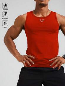 Acti Log Áo tank top thể thao nam thường ngày, thích hợp cho chạy bộ và tập thể dục. - trái cam - Xem 4