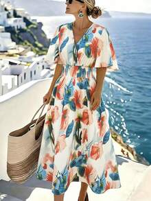 SHEIN Holidaya Casual-Woman Romantic Floral Dress - Multicolor - View 3