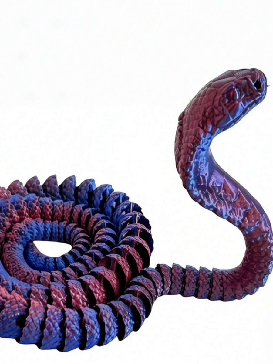 MINKOJA A  25cm 3D Printed Cobra Model Toy, Stress Toy, Sensory Toy, Squishy Toy, Kids Toy, Cute And Easy To Carry, A Great Gift For After Class, Christmas, Birthday And Holiday.