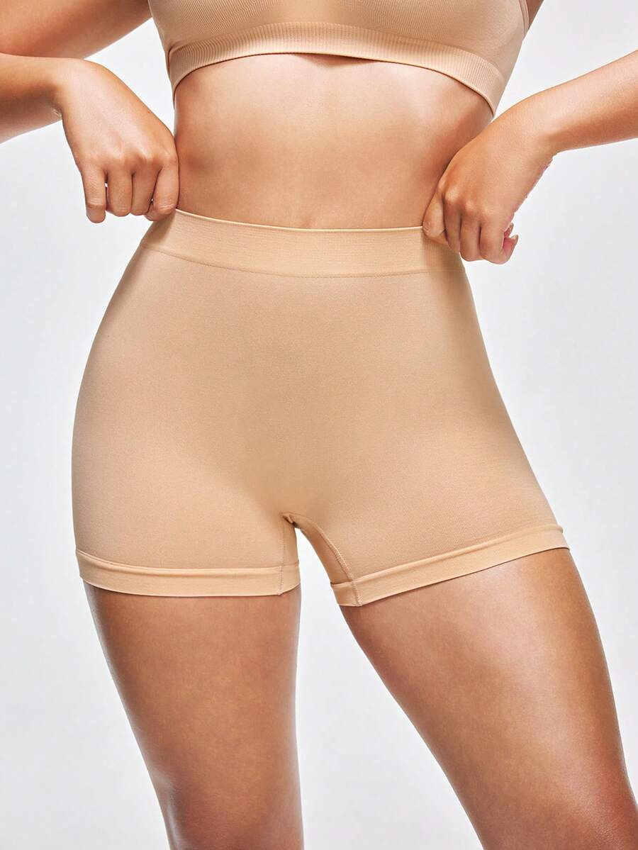 SHAPORA Pantalones cortos antiexposición sólidos - Albaricoque - Ver 1