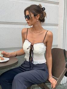 Elyressa O doamnă a țesut o vestă de vară elegantă și sexy - Caisă - Vizualizare 5