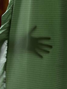 1pc Plain Voile Ruffle Edge Curtain, Nordic Luxury Solid Semi-Sheer Lightweight Soft Ruffle Edge Curtain, Suitable For Living Room, Bedroom, Party, Holiday, Home Decor - Green - View 5