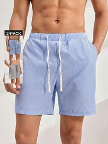 Driftmere 2-Pack Men Casual Woven Striped Mid-Rise Drawstring Straight Leg Shorts Men Striped Drawstring Shorts Men Lounge Shorts Men Summer Shorts Men Vacation Clothes Matching Men Shorts Men Striped Lounge Shorts Men Drawstring Shorts Men Vacation Shorts Matching Striped Shorts Father's Day – A Fathers Day Gift Guide - Multicolor - View 1