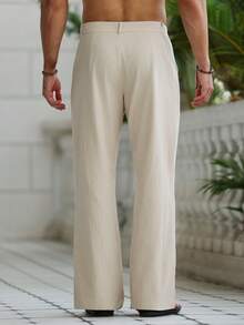 VENTUSAIL Men's Khaki Flared Straight Leg Pants - Khaki - View 2