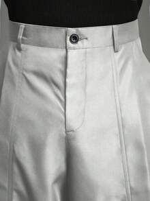 STYNVO Celana Kasual Pria Polos Potongan Lurus Longgar dengan Lubang Sabuk - Grey - View 4