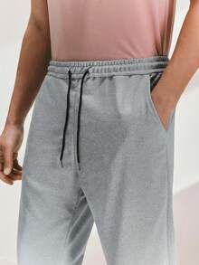 Driftmere Men Drawstring Waist Slant Pocket Jogger Sweatpants - Light Grey - View 4