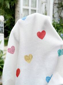 SHEIN 孕妇爱心印花圆领休闲背心 - 白色 - 查看 7
