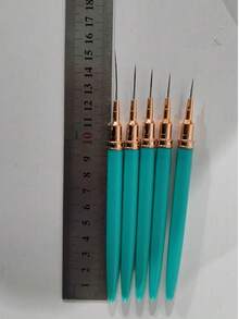 5支装专业美甲细节勾线笔套装，5支小号指甲油设计技巧细线笔，7/9/11/15/20mm 短笔身长度美甲绘图笔 - 藍色 - 查看 8