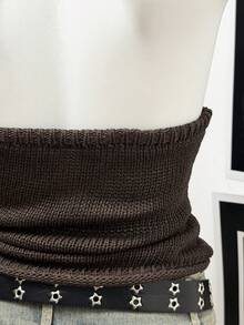 SHEIN HypeZone Streetwear Women's Solid Black Sleeveless Tie-Up Knit Top - Black - View 4