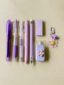 高档8件套文具套装，学生必备文具，学习奖励礼品，书写文具套装。 - 彩色 - 查看 8