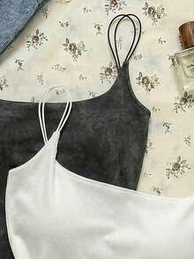 Attitoon 2pcs/Set Women's 95% Cotton Casual Camisole - Multicolor - View 5