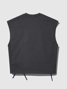 ROMWE MEN Street Life Áo thun cổ tròn không tay phong cách Y2K thời trang thường ngày mới nhất mùa Xuân/Hè 2026, áo tank top không tay đôi unisex. - Nhiều màu - Xem 2