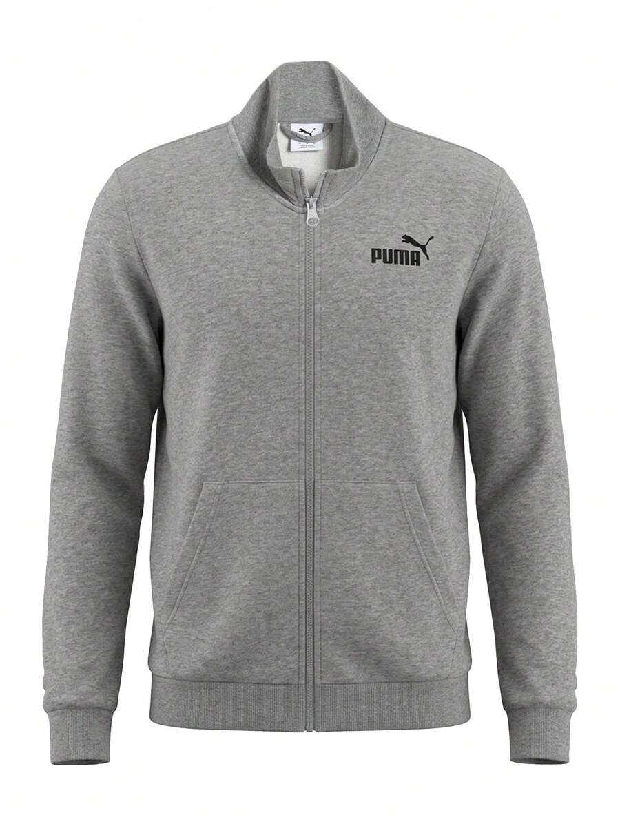 Puma Essentials Men's Full Zip Track Jacket Grey - Gray Black - View 1