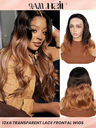 Tóc giả ren phía trước 13x4 gợn sóng, có đường chân tóc tỉa sẵn, bồng bềnh, dài 12-28 inch dành cho nữ, màu 1B/4/30, thích hợp cho cosplay, trang điểm hàng ngày, dự tiệc, lễ hội, đám cưới.