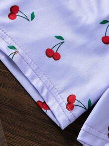 Genkimix Kids Bộ 3 món áo thun ngắn tay và quần short dáng rộng in hình quả anh đào nhỏ xinh cho bé gái, thích hợp mặc mùa hè. - Nhiều màu - Xem 6