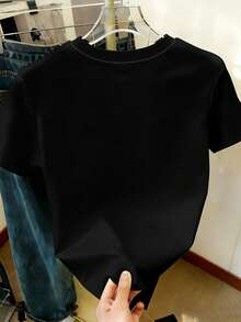 Resyla Oversized T-Shirt mit Stickerei wilder Blumen, Blumen gesticktes T-Shirt, Rundhals Kurzarm T-Shirt für den Sommer - Verschiedenfarbig - Übersicht 2